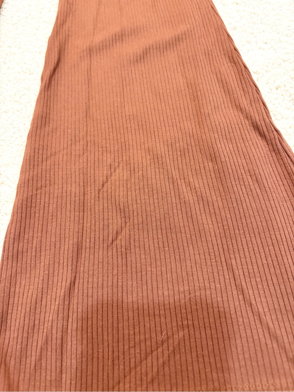 Aritzia Sun•Deh Ribbed Knit Stretchy Legging Pants - Burnt Orange Brown XS - Picture 2 of 6